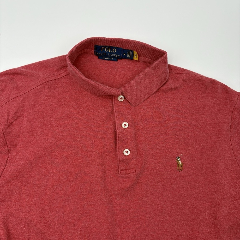 Polo Ralph Lauren‎ Mens Medium Red Classic Fit Cotton Pique Short Sleeve Polo